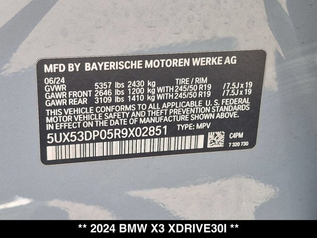 2024 BMW X3 xDrive30i