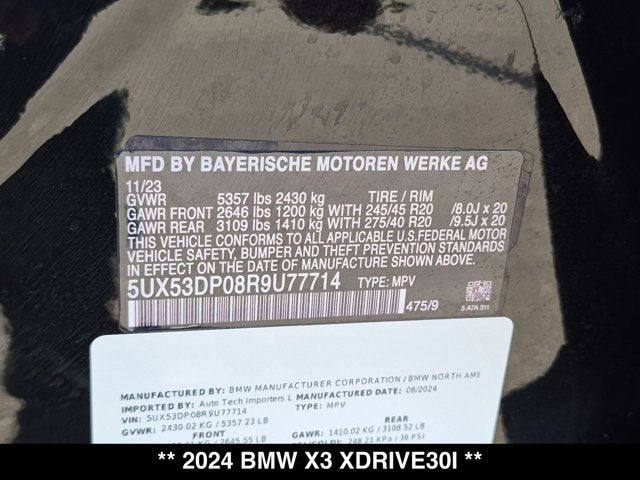2024 BMW X3 xDrive30i