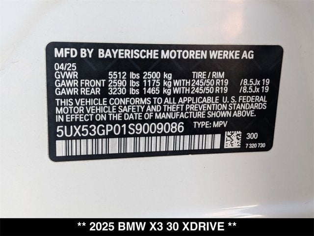 2025 BMW X3 30 xDrive