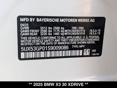 2025 BMW X3 30 xDrive