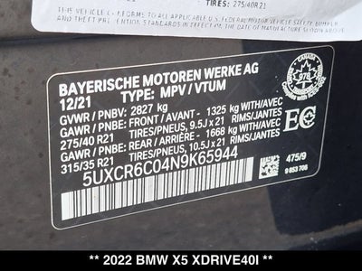 2022 BMW X5 xDrive40i
