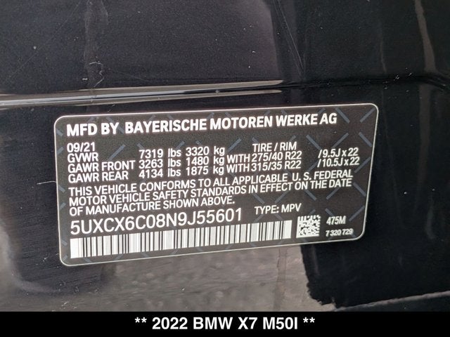 2022 BMW X7 M50i