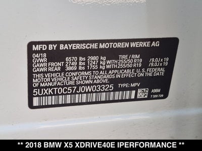 2018 BMW X5 xDrive40e iPerformance