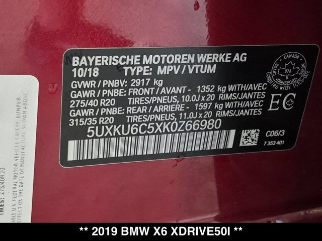2019 BMW X6 xDrive50i