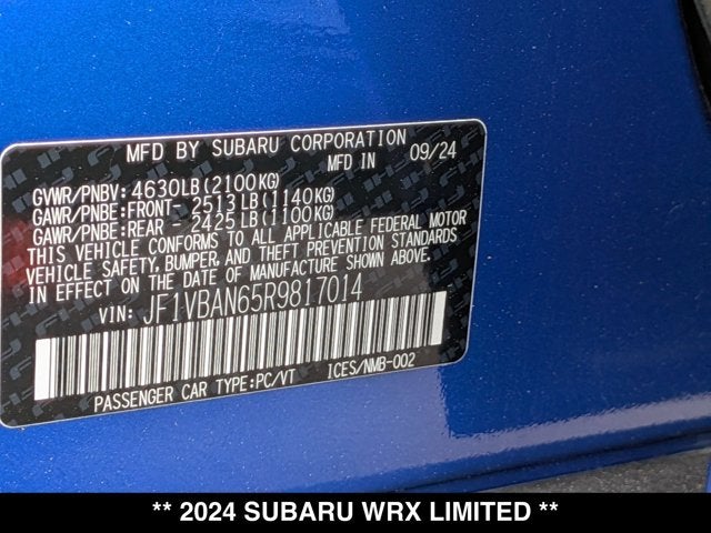 2024 Subaru WRX Limited