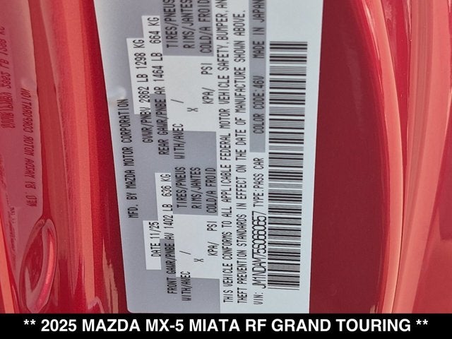 2025 Mazda Mazda MX-5 Miata RF Grand Touring