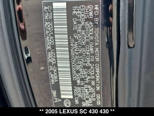 2005 Lexus SC 430 430