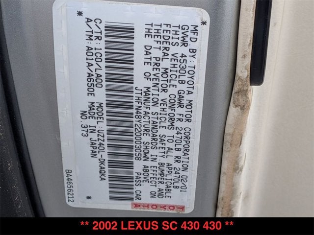 2002 Lexus SC 430 430