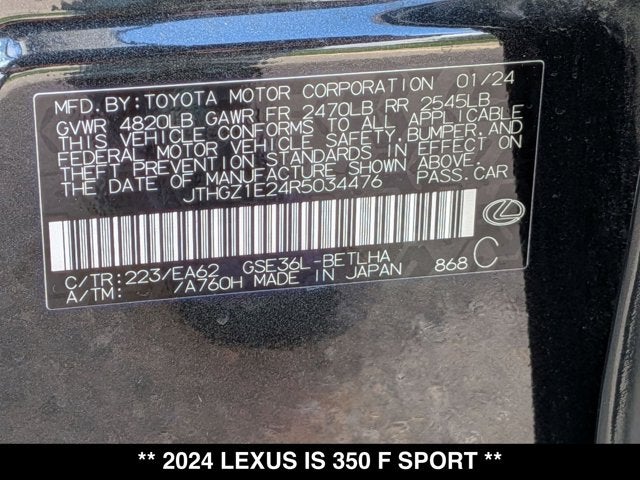2024 Lexus IS 350 IS 350 F SPORT