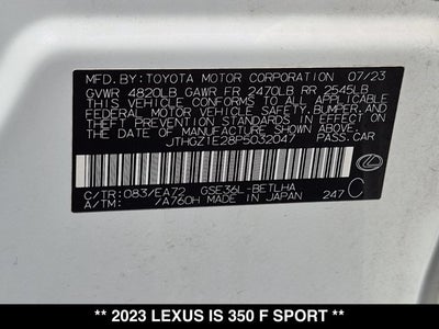 2023 Lexus IS 350 IS 350 F SPORT