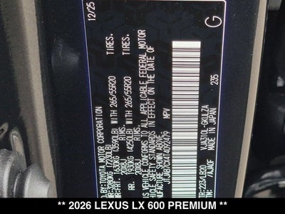 2026 Lexus LX 600 LX 600 Premium