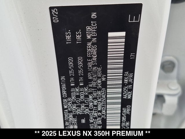 2025 Lexus NX 350h NX 350h Premium