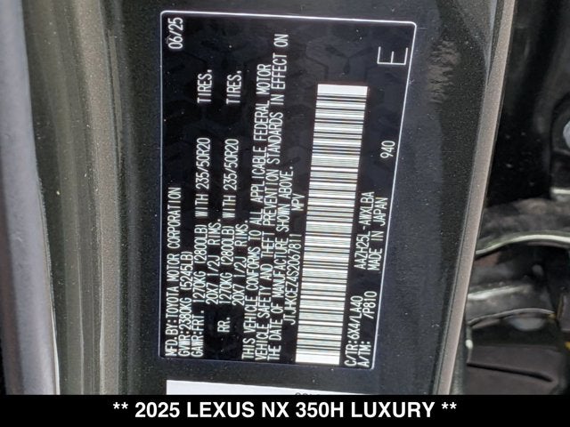 2025 Lexus NX 350h NX 350h Luxury