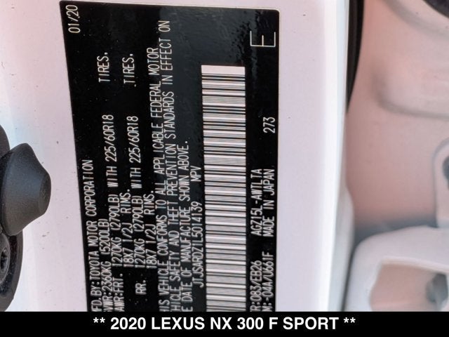 2020 Lexus NX 300 NX 300 F SPORT