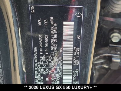 2026 Lexus GX 550 GX 550 Luxury+