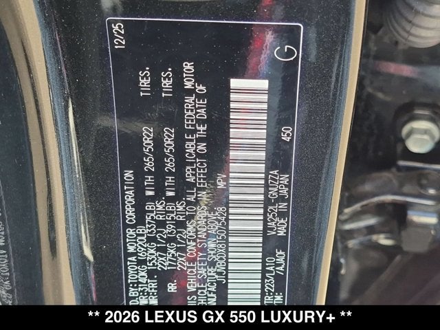 2026 Lexus GX 550 GX 550 Luxury+