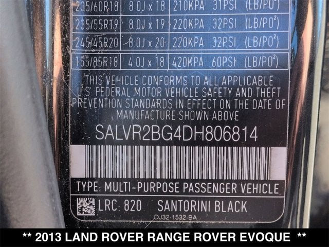 2013 Land Rover Range Rover Evoque Pure Premium
