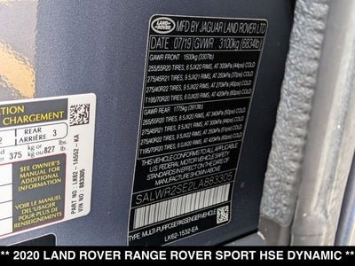 2020 Land Rover Range Rover Sport HSE Dynamic