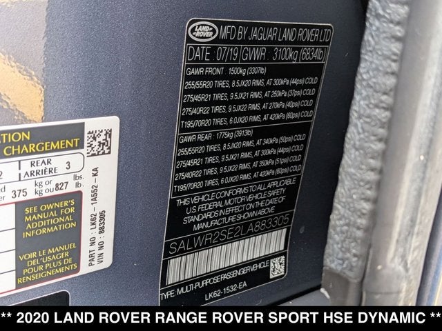 2020 Land Rover Range Rover Sport HSE Dynamic