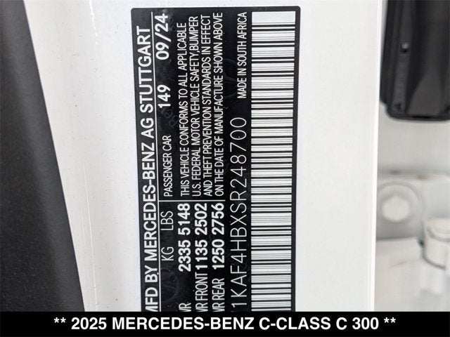 2025 Mercedes-Benz C 300 C 300