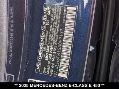 2025 Mercedes-Benz E 450 E 450