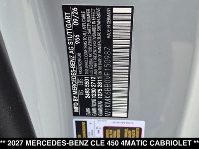 2027 Mercedes-Benz CLE 450 CLE 450 4MATIC® Cabriolet