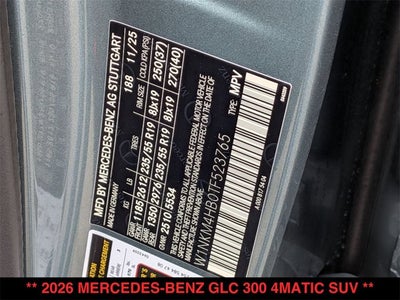 2026 Mercedes-Benz GLC 300 GLC 300 4MATIC® SUV