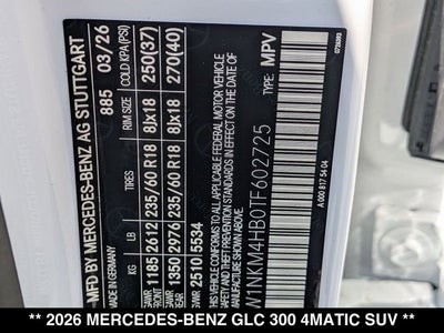 2026 Mercedes-Benz GLC 300 GLC 300 4MATIC® SUV