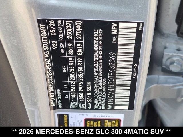 2026 Mercedes-Benz GLC 300 GLC 300 4MATIC® SUV