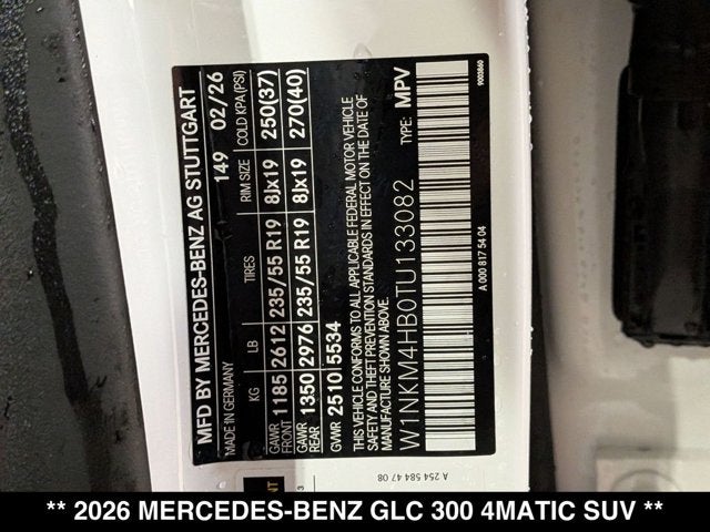 2026 Mercedes-Benz GLC 300 GLC 300 4MATIC® SUV