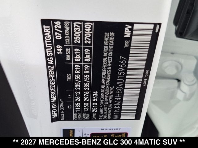 2027 Mercedes-Benz GLC GLC 300 4MATIC® SUV