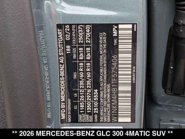 2026 Mercedes-Benz GLC 300 GLC 300 4MATIC® SUV
