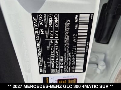 2027 Mercedes-Benz GLC 300 GLC 300 4MATIC® SUV