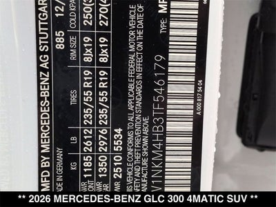 2026 Mercedes-Benz GLC GLC 300 4MATIC® SUV