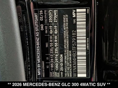2026 Mercedes-Benz GLC 300 GLC 300 4MATIC® SUV