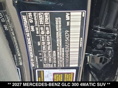 2027 Mercedes-Benz GLC 300 GLC 300 4MATIC® SUV