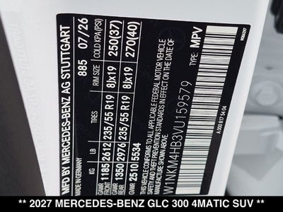 2027 Mercedes-Benz GLC GLC 300 4MATIC® SUV