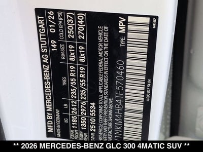 2026 Mercedes-Benz GLC 300 GLC 300 4MATIC® SUV