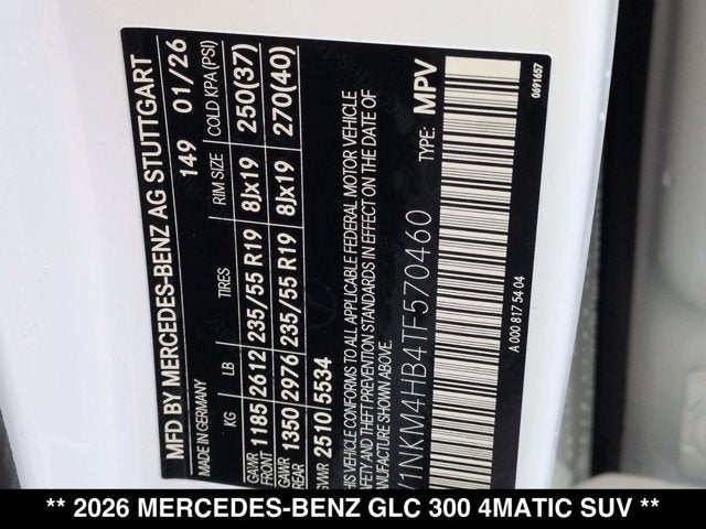 2026 Mercedes-Benz GLC 300 GLC 300 4MATIC® SUV