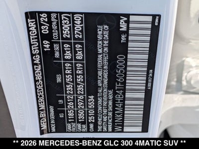 2026 Mercedes-Benz GLC 300 GLC 300 4MATIC® SUV