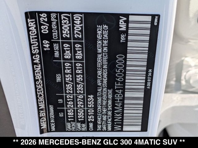 2026 Mercedes-Benz GLC 300 GLC 300 4MATIC® SUV