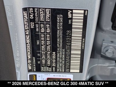 2026 Mercedes-Benz GLC 300 GLC 300 4MATIC® SUV