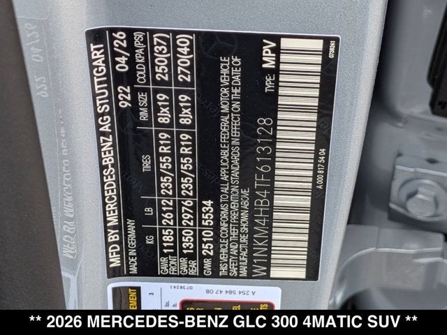 2026 Mercedes-Benz GLC 300 GLC 300 4MATIC® SUV