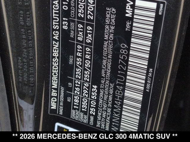 2026 Mercedes-Benz GLC 300 GLC 300 4MATIC® SUV