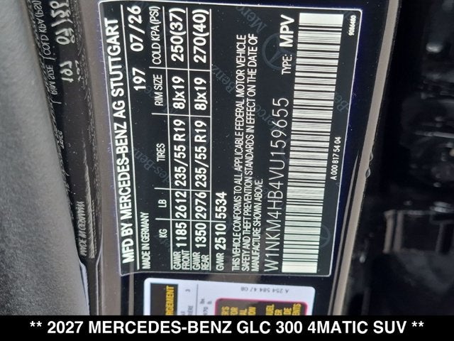 2027 Mercedes-Benz GLC 300 GLC 300 4MATIC® SUV