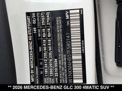 2026 Mercedes-Benz GLC 300 GLC 300 4MATIC® SUV