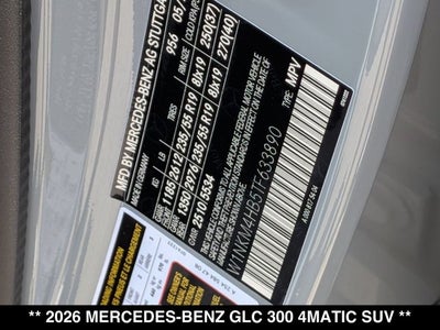 2026 Mercedes-Benz GLC 300 GLC 300 4MATIC® SUV