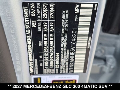 2027 Mercedes-Benz GLC 300 GLC 300 4MATIC® SUV