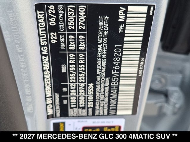 2027 Mercedes-Benz GLC 300 GLC 300 4MATIC® SUV