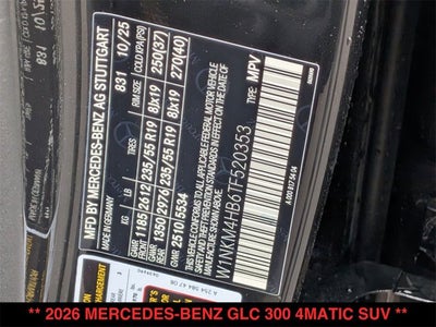 2026 Mercedes-Benz GLC GLC 300 4MATIC® SUV